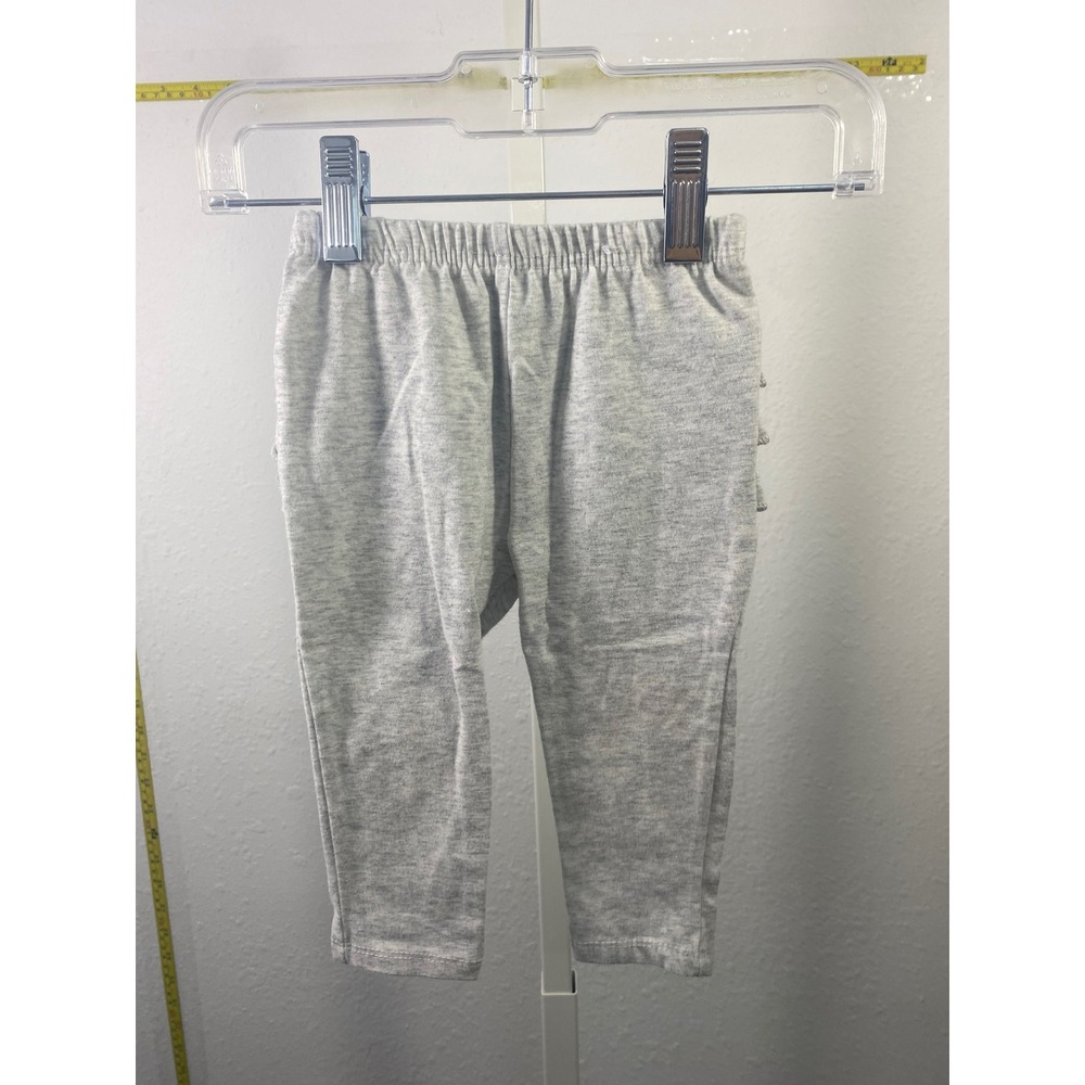 Garanimals Baby Girls‎ Gray Heathered Ruffle Back Leggings Pants 12M Silver HT